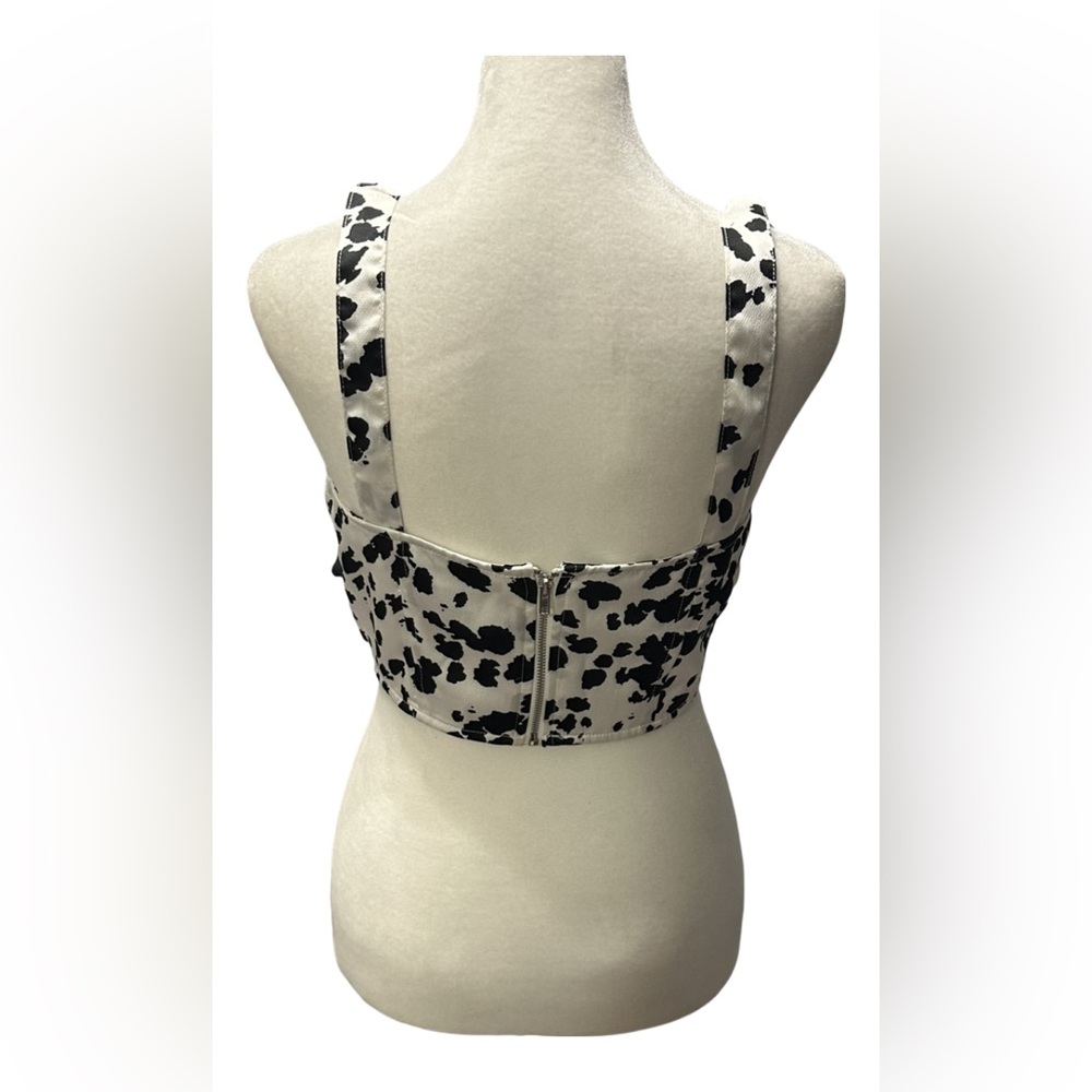 Cotton Candy LA Corset Cow Print Cropped Top - Picture 3 of 7